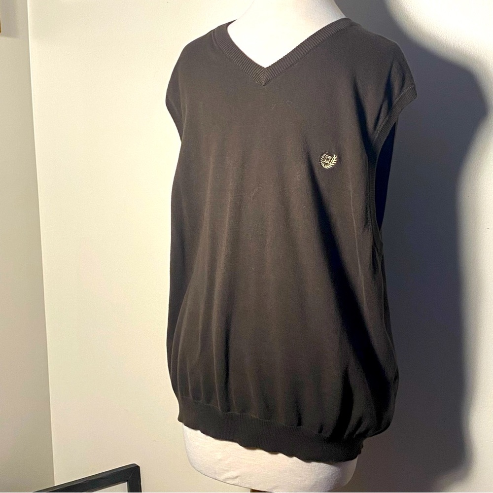 Chocolate Brown Chaps Pullover Sweater Vest